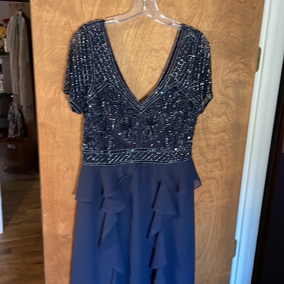 Navy beaded bodice gown - Picture 6 of 10